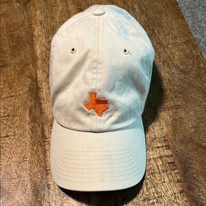Cream Cap with Orange Texas Embroidery